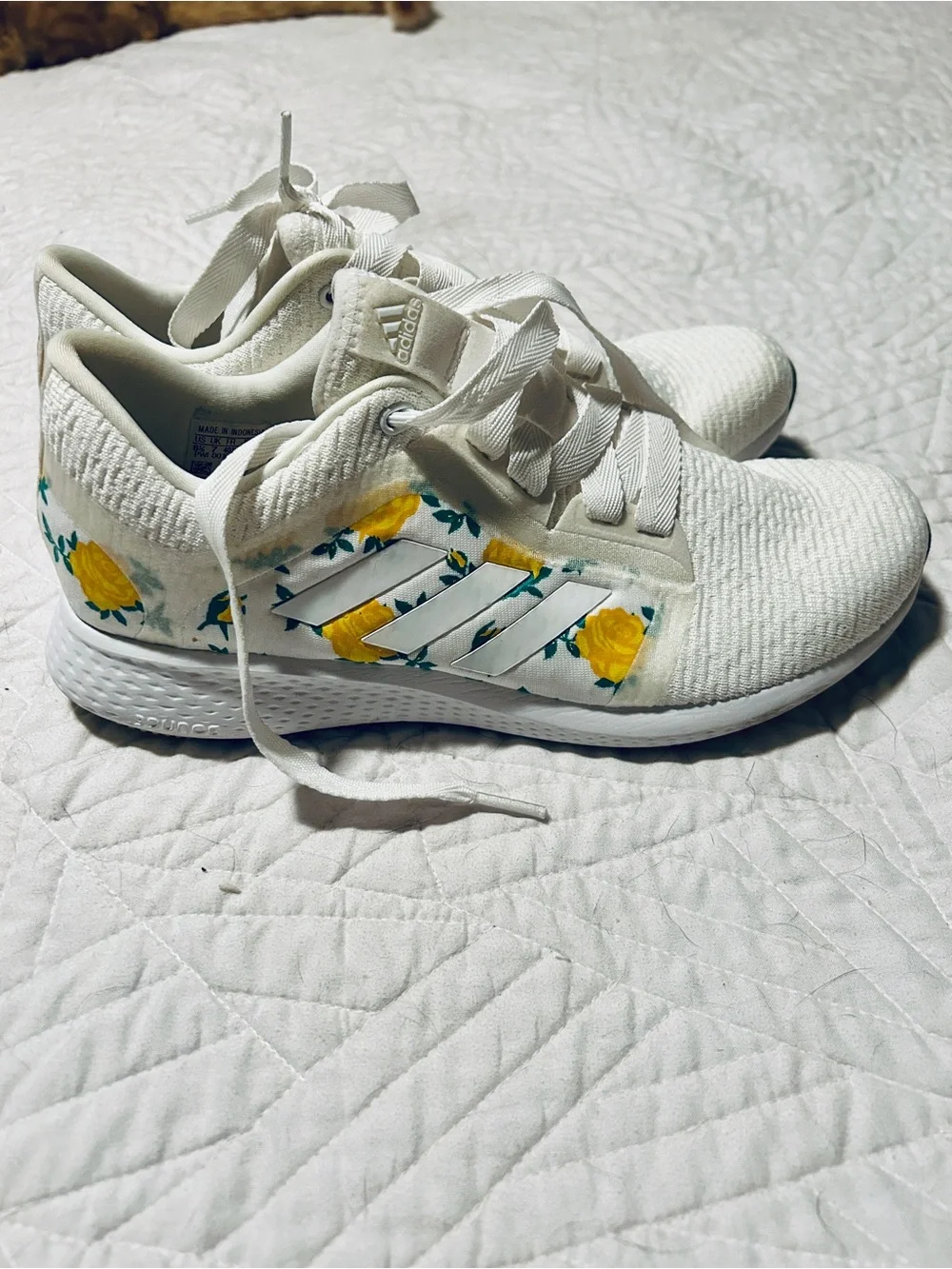 Adidas Edge Lux 4 Running Shoes With Yellow Floral Pattern